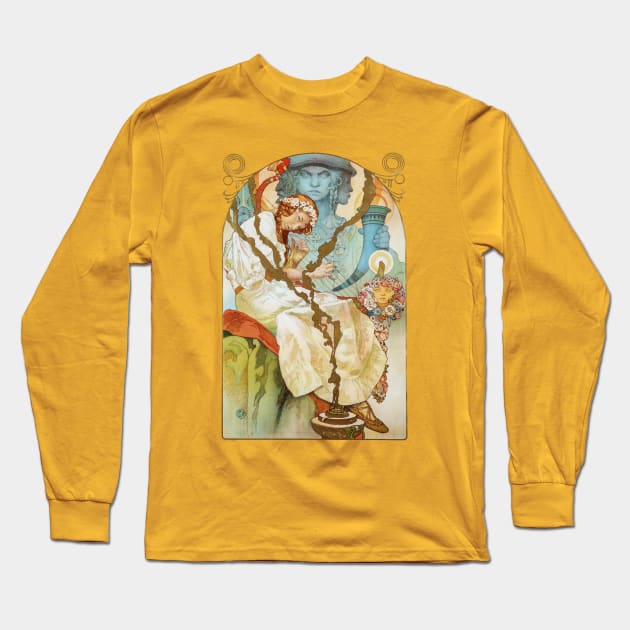 Mucha lithograph from Slav Epic series Long Sleeve T-Shirt by UndiscoveredWonders